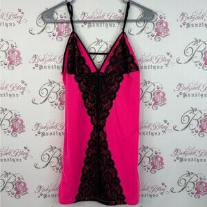 La senza dress chemise Lacie sexy neon Elegant Pink and Black Lace Chemise